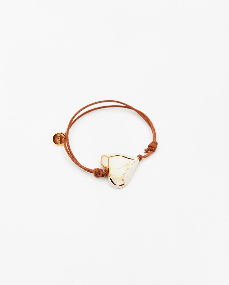 Pulsera cordón corazón FACETADO