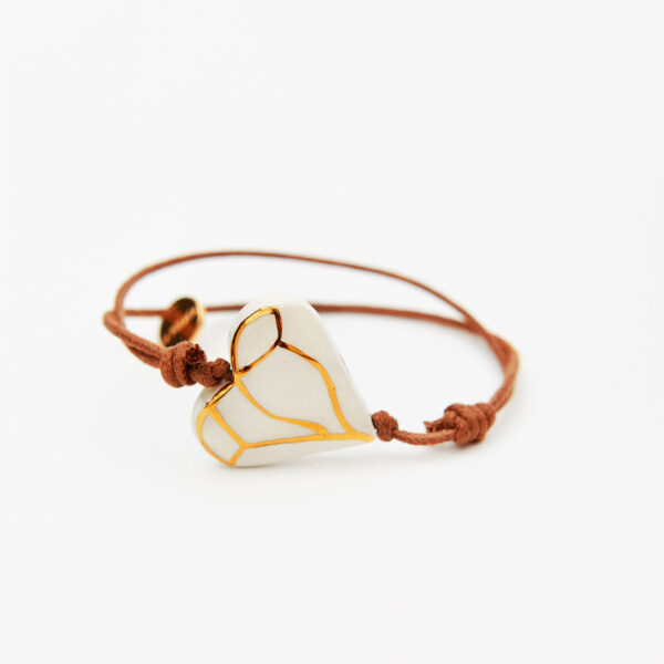 Pulsera cordón corazón FACETADO