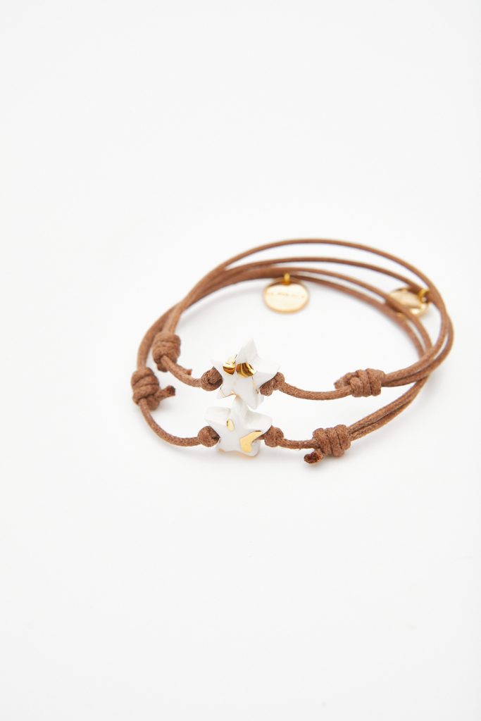 PULSERA ESTRELLA CIELO de La Polaca, estrella de cerámica hecha a mano