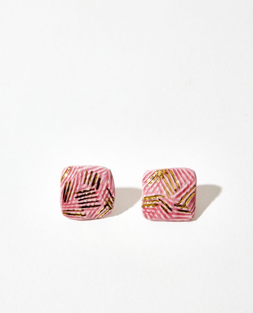 Detalle de Pendientes LEVANTE rosa de La Polaca