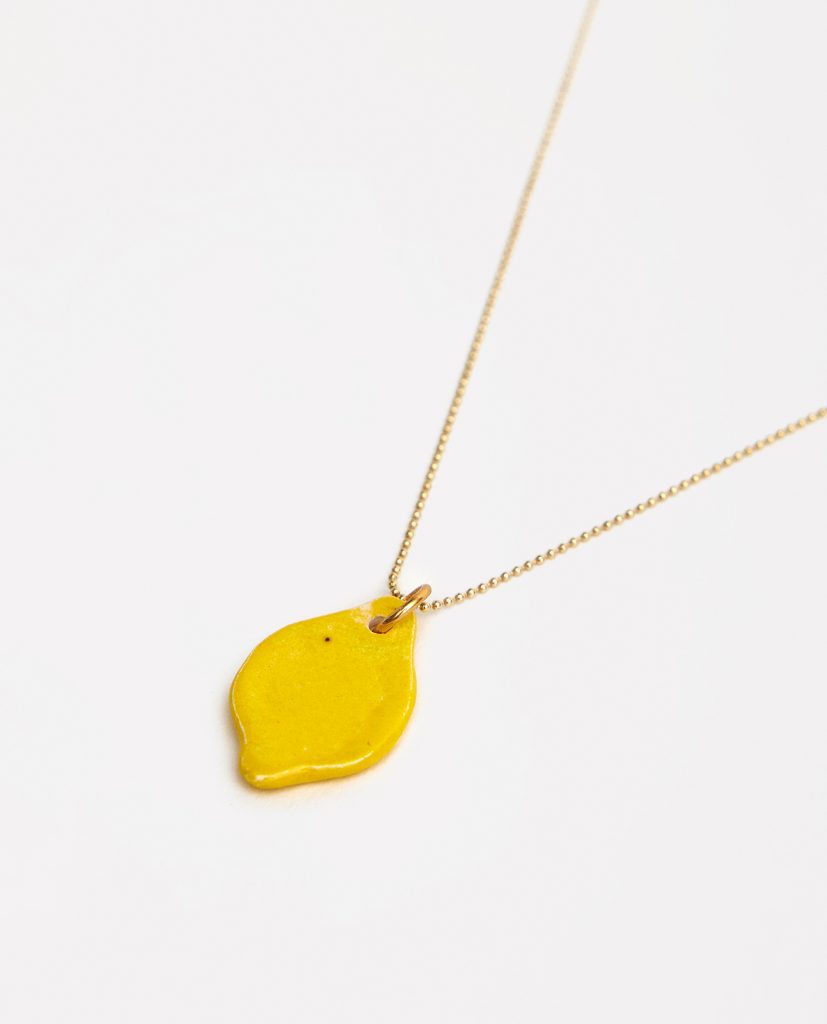 COLLAR LIMÓN RODREJO de La Polaca, collares de cerámica hecha a mano