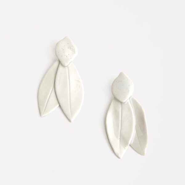 PENDIENTES DOBLE HOJA + LIMÓN PORCELANA