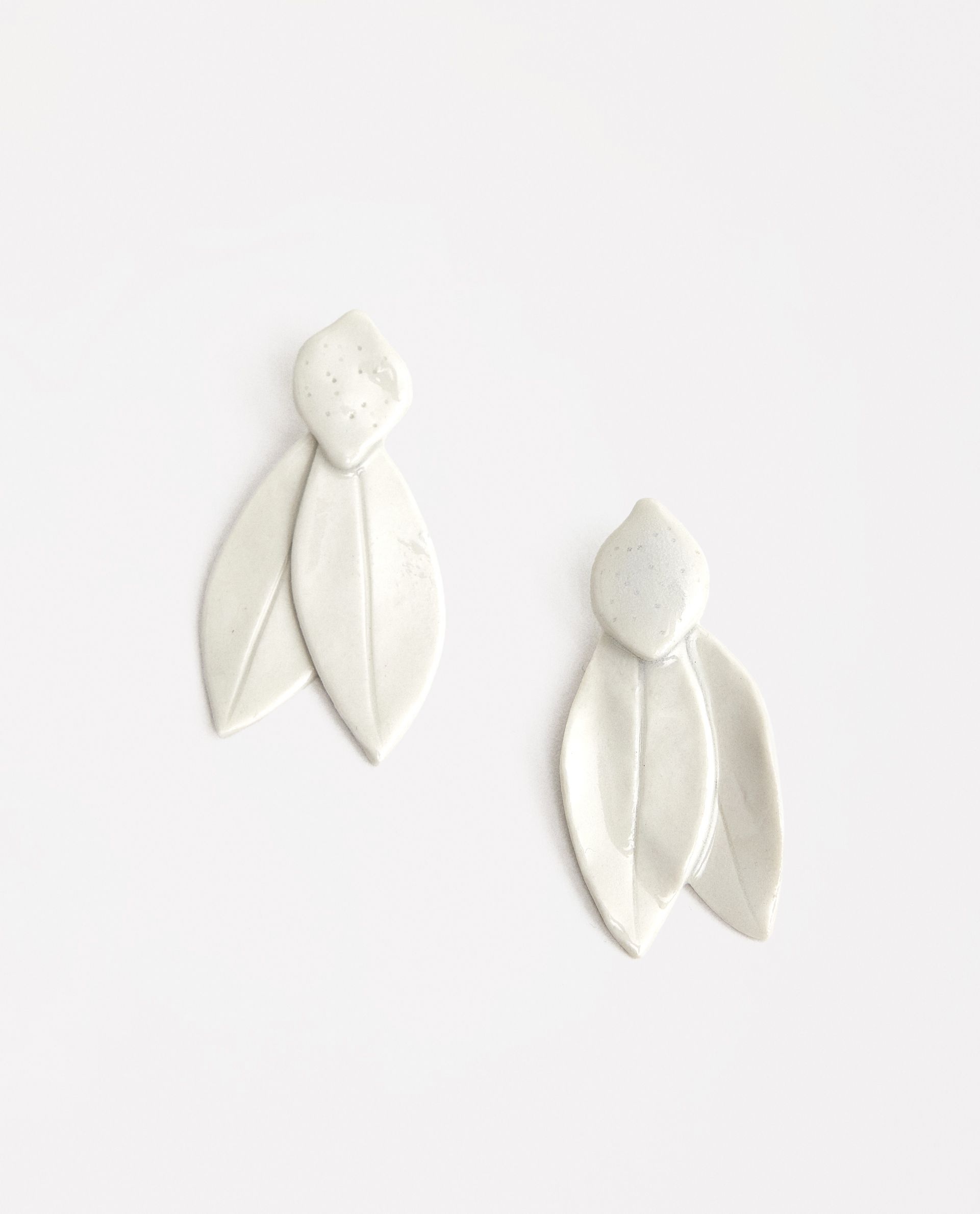 PENDIENTES DOBLE HOJA + LIMÓN PORCELANA