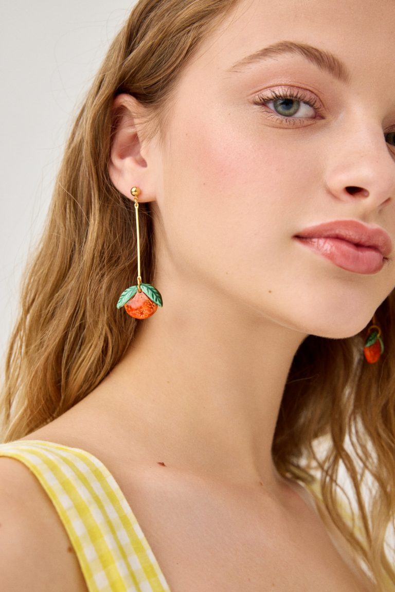 PENDIENTES LARGOS NARANJA