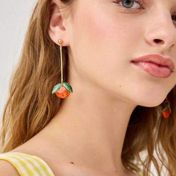 PENDIENTES LARGOS NARANJA