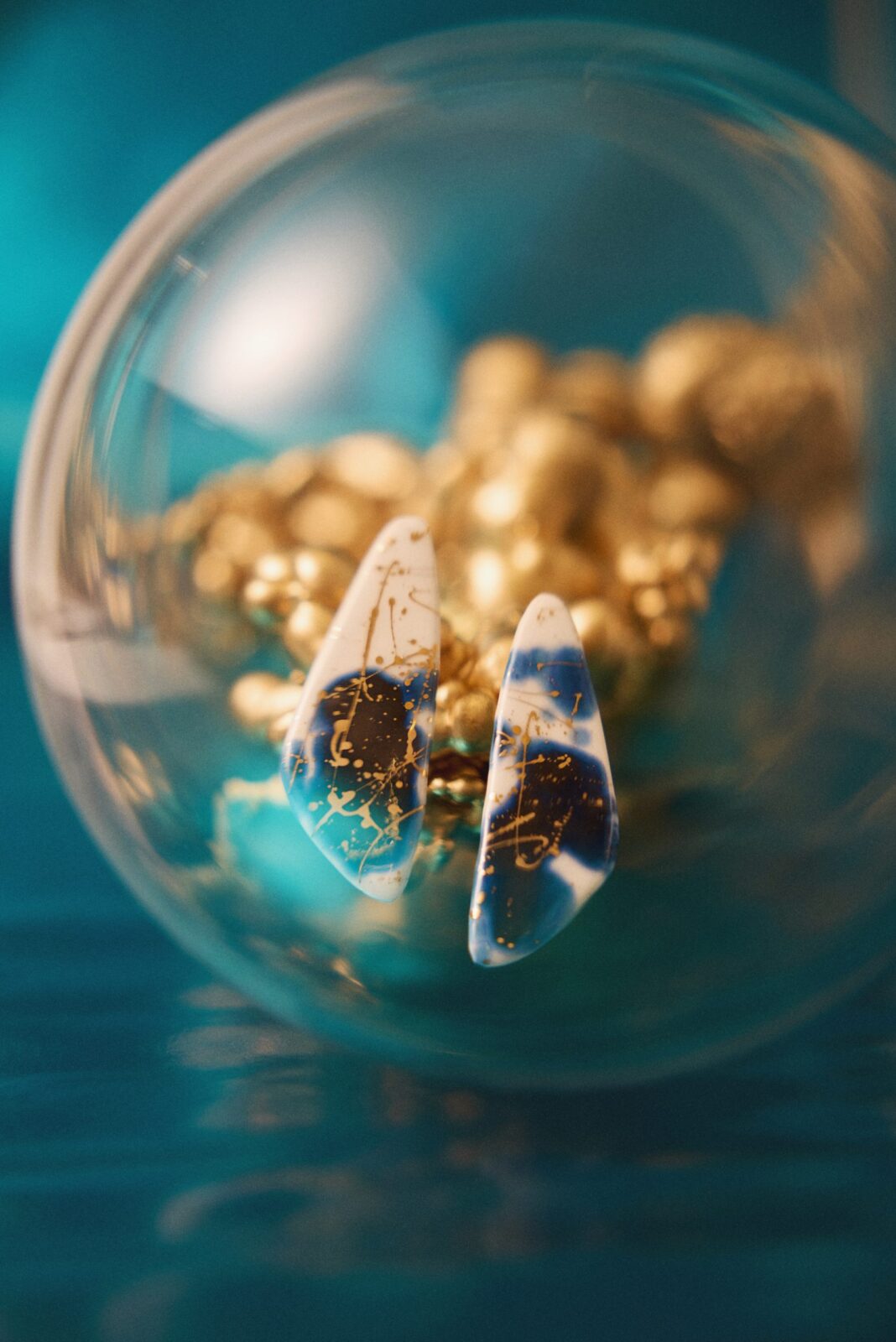 PENDIENTES RAYO AZUL