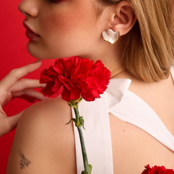 PENDIENTES HOJA CLAVEL ORO