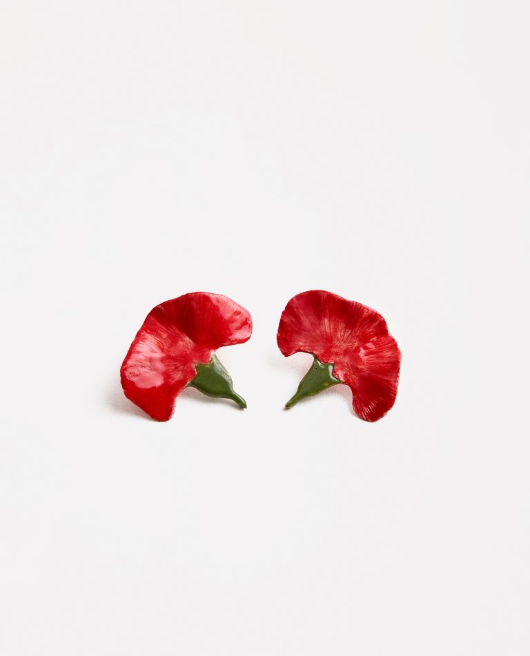 PENDIENTES CLAVEL ROJO