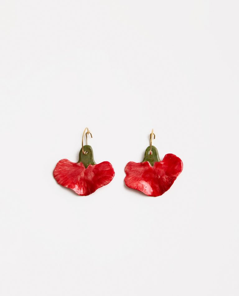 PENDIENTES ARO CLAVEL ROJO