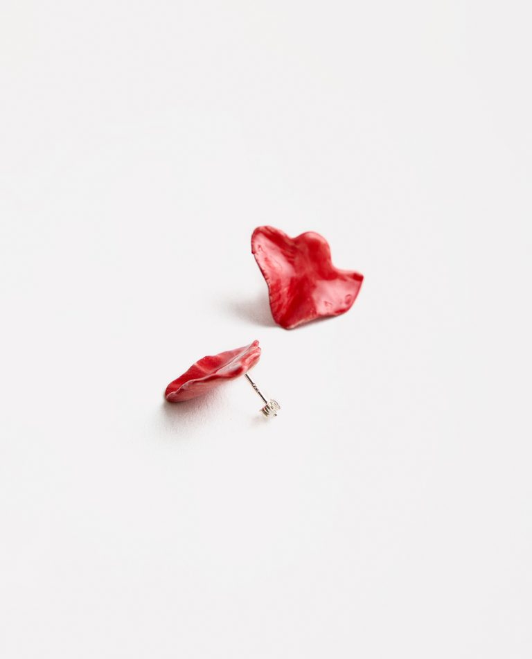 PENDIENTES HOJA CLAVEL ROJO