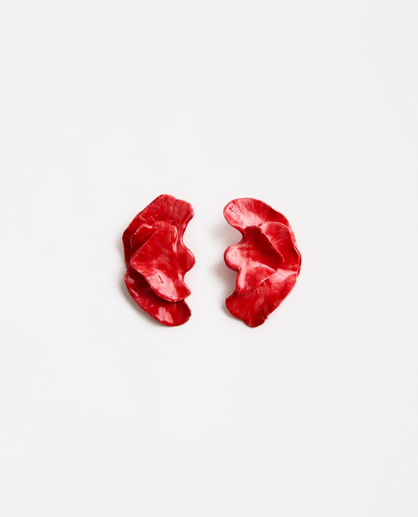 PENDIENTES HOJAS MAXI ROJOS