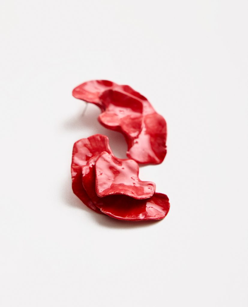 PENDIENTES HOJAS MAXI ROJOS