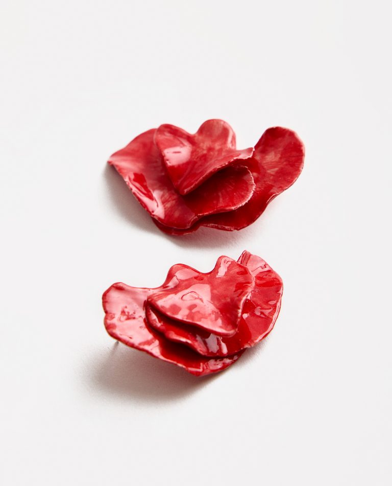 PENDIENTES HOJAS MAXI ROJOS