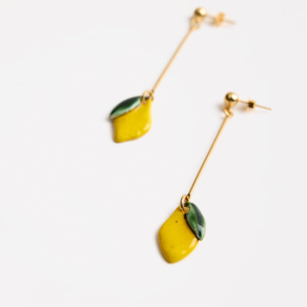 PENDIENTES LARGOS LIMÓN/HOJA