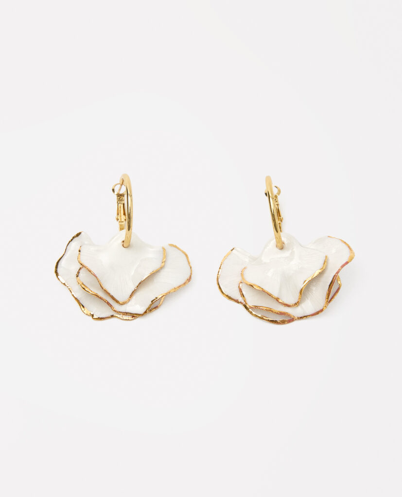 PENDIENTES PORCELANA HOJAS CLAVEL