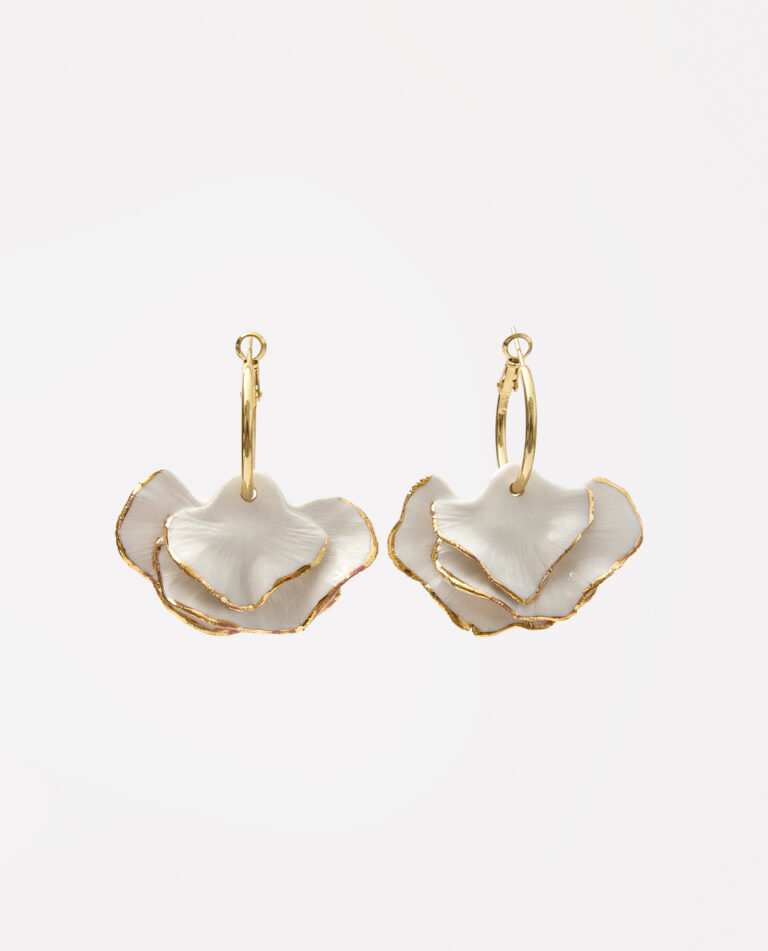 PENDIENTES PORCELANA HOJAS CLAVEL