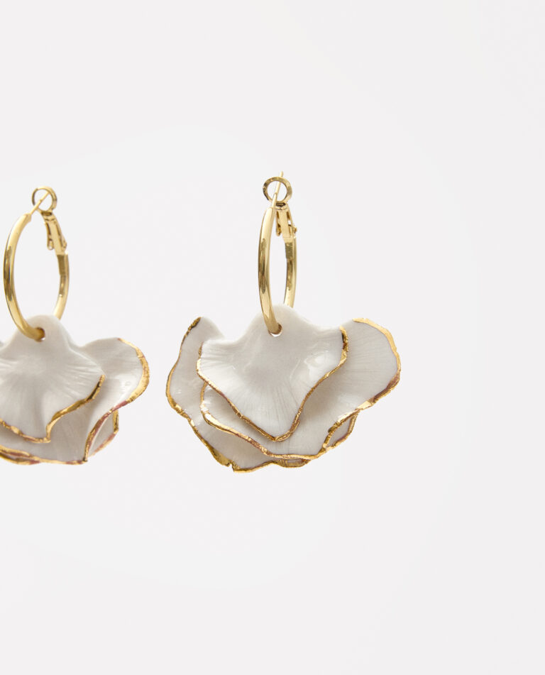 PENDIENTES PORCELANA HOJAS CLAVEL