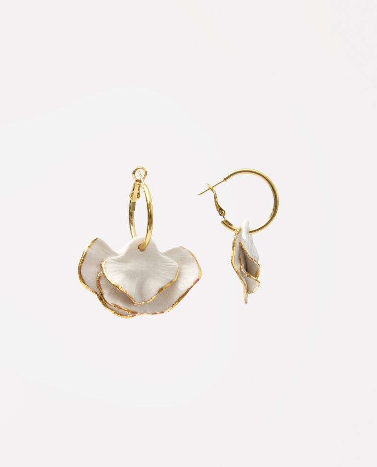 PENDIENTES PORCELANA HOJAS CLAVEL