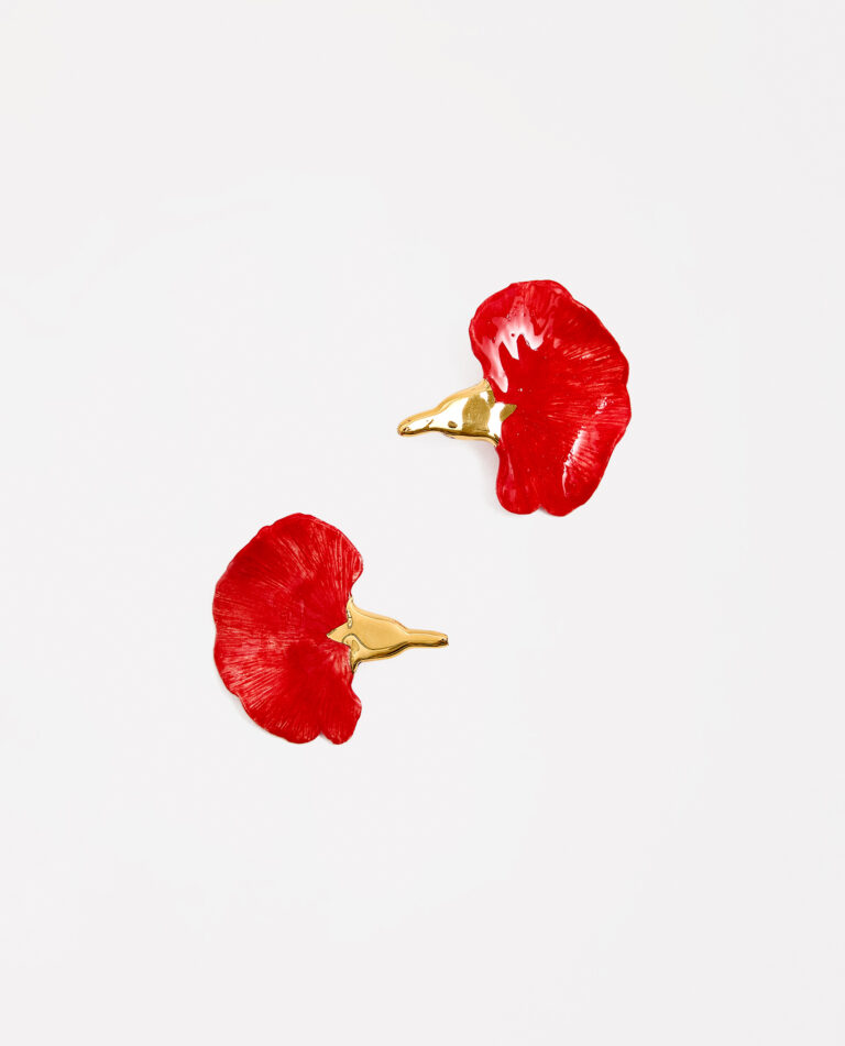 PENDIENTES CLAVEL ROJO & ORO