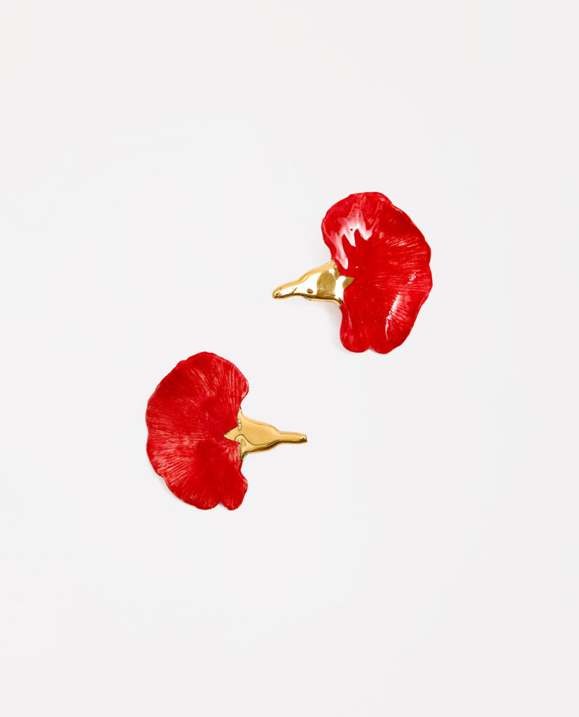 PENDIENTES CLAVEL ROJO & ORO