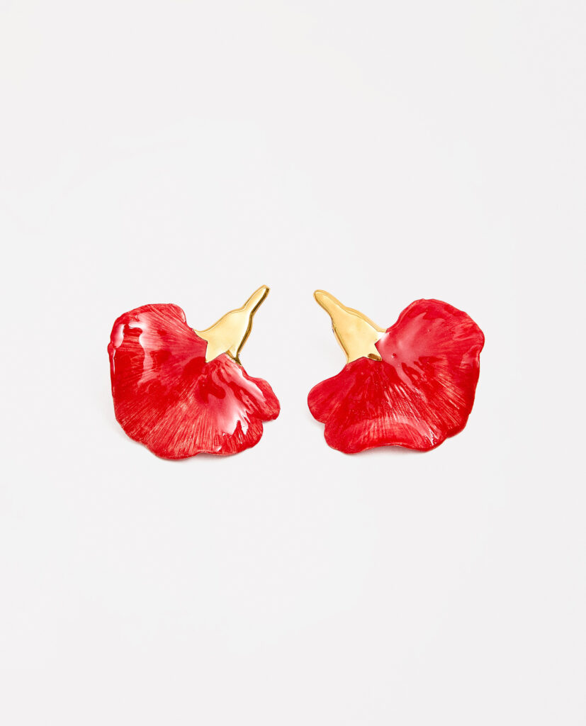 PENDIENTES CLAVEL ROJO & ORO