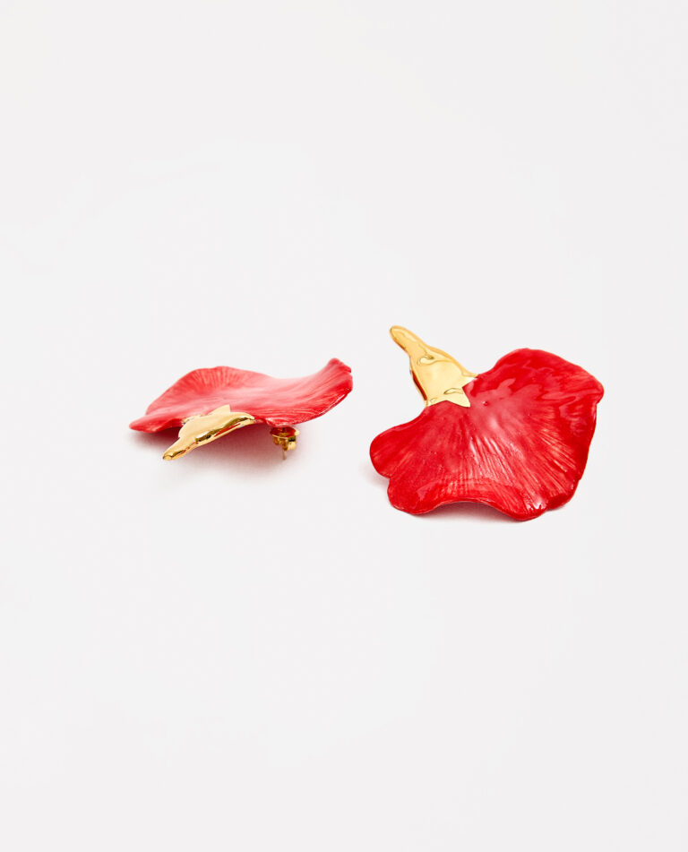 PENDIENTES CLAVEL ROJO & ORO