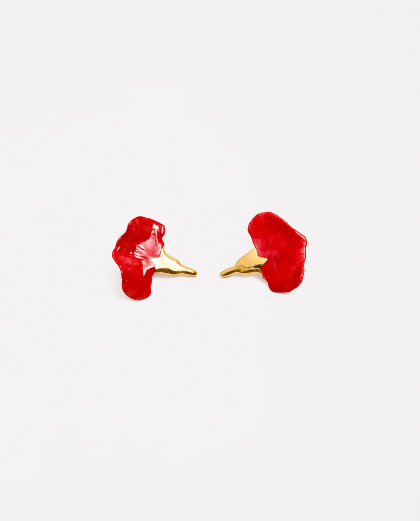 PENDIENTES CLAVEL ROJO & ORO