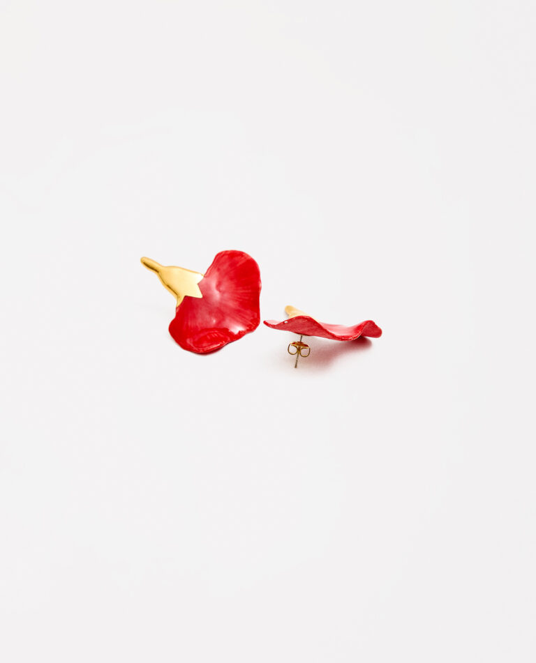 PENDIENTES CLAVEL ROJO & ORO
