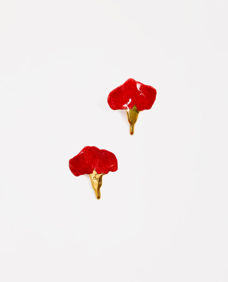PENDIENTES CLAVEL ROJO & ORO