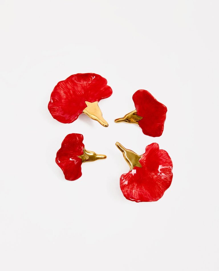 PENDIENTES CLAVEL ROJO & ORO