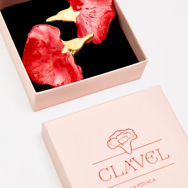 PENDIENTES CLAVEL ROJO & ORO