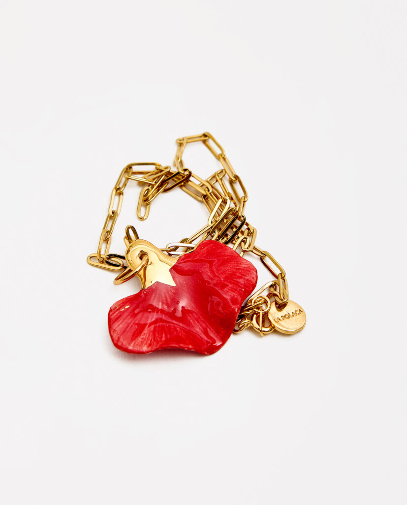 COLLAR CLAVEL ROJO & ORO