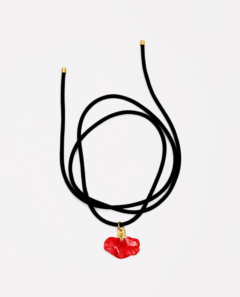 COLLAR CLAVEL ELÁSTICO ROJO & ORO