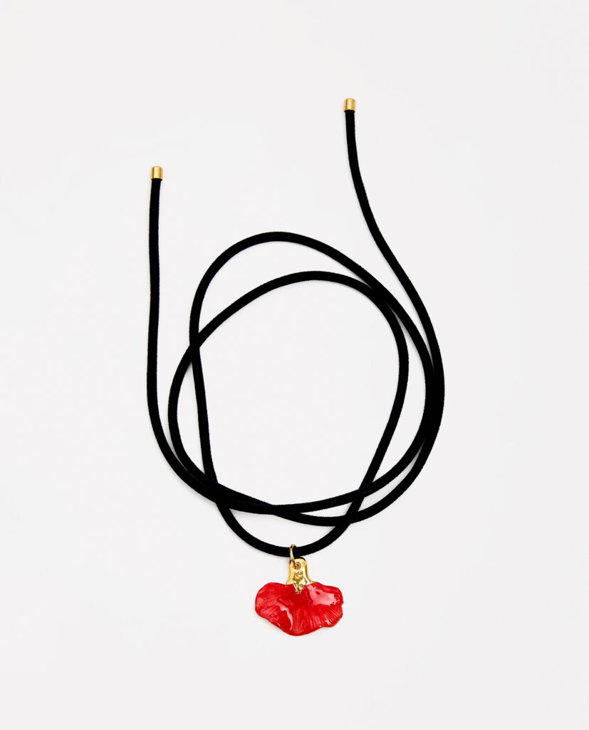 COLLAR CLAVEL ELÁSTICO ROJO & ORO