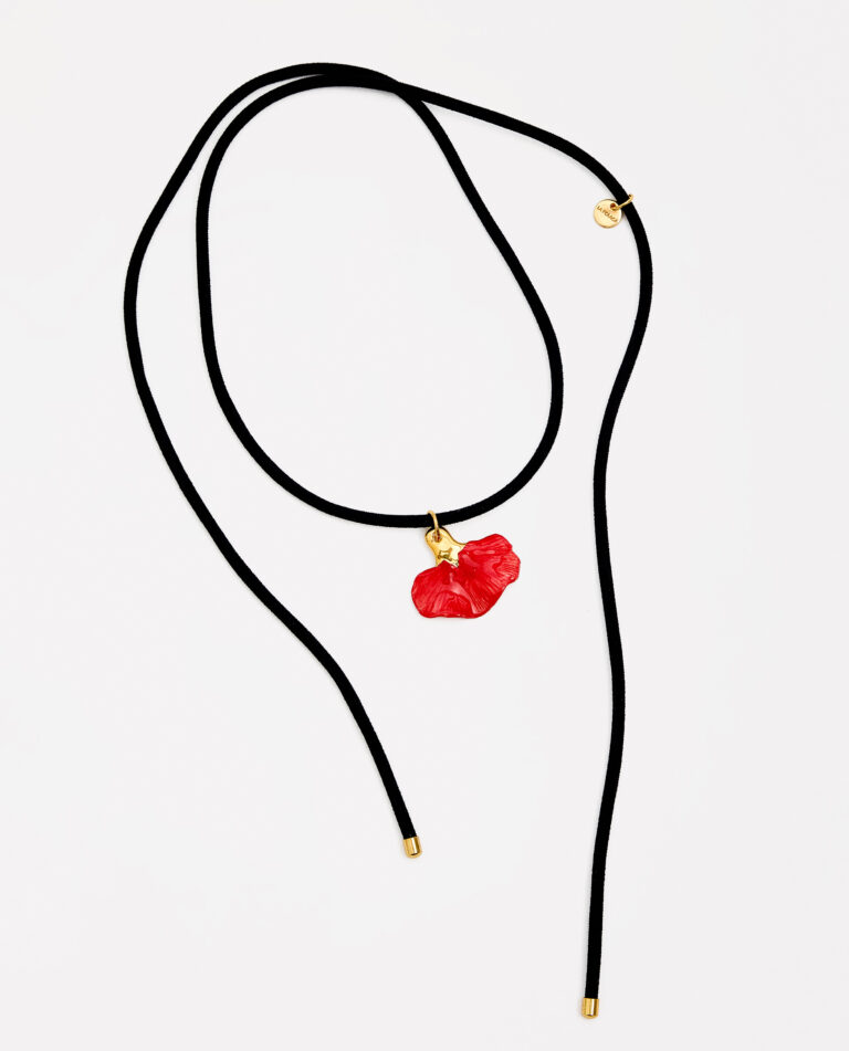 COLLAR CLAVEL ELÁSTICO ROJO & ORO