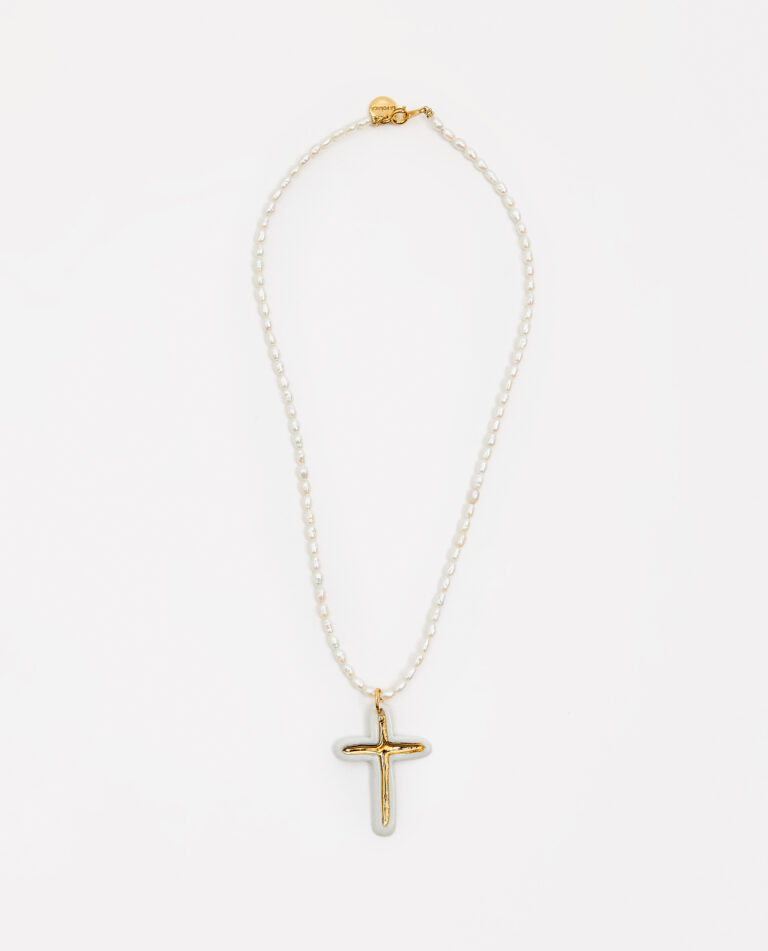 COLLAR CRUZ ORO PERLAS