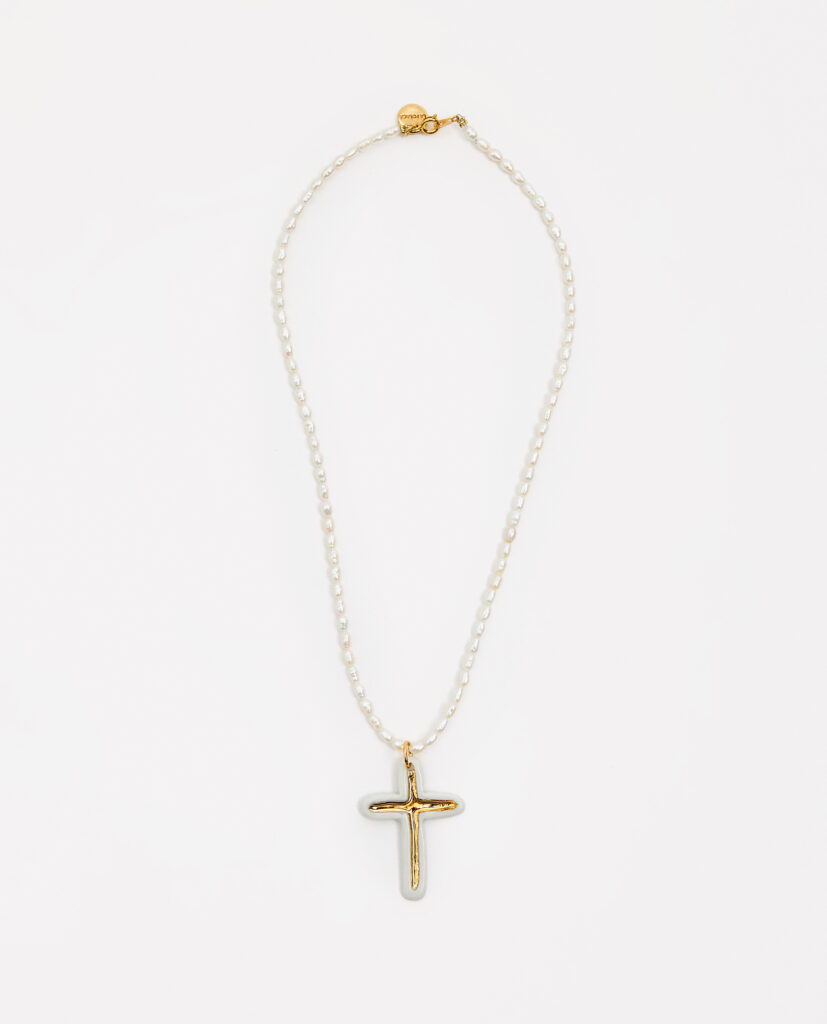 COLLAR CRUZ ORO PERLAS