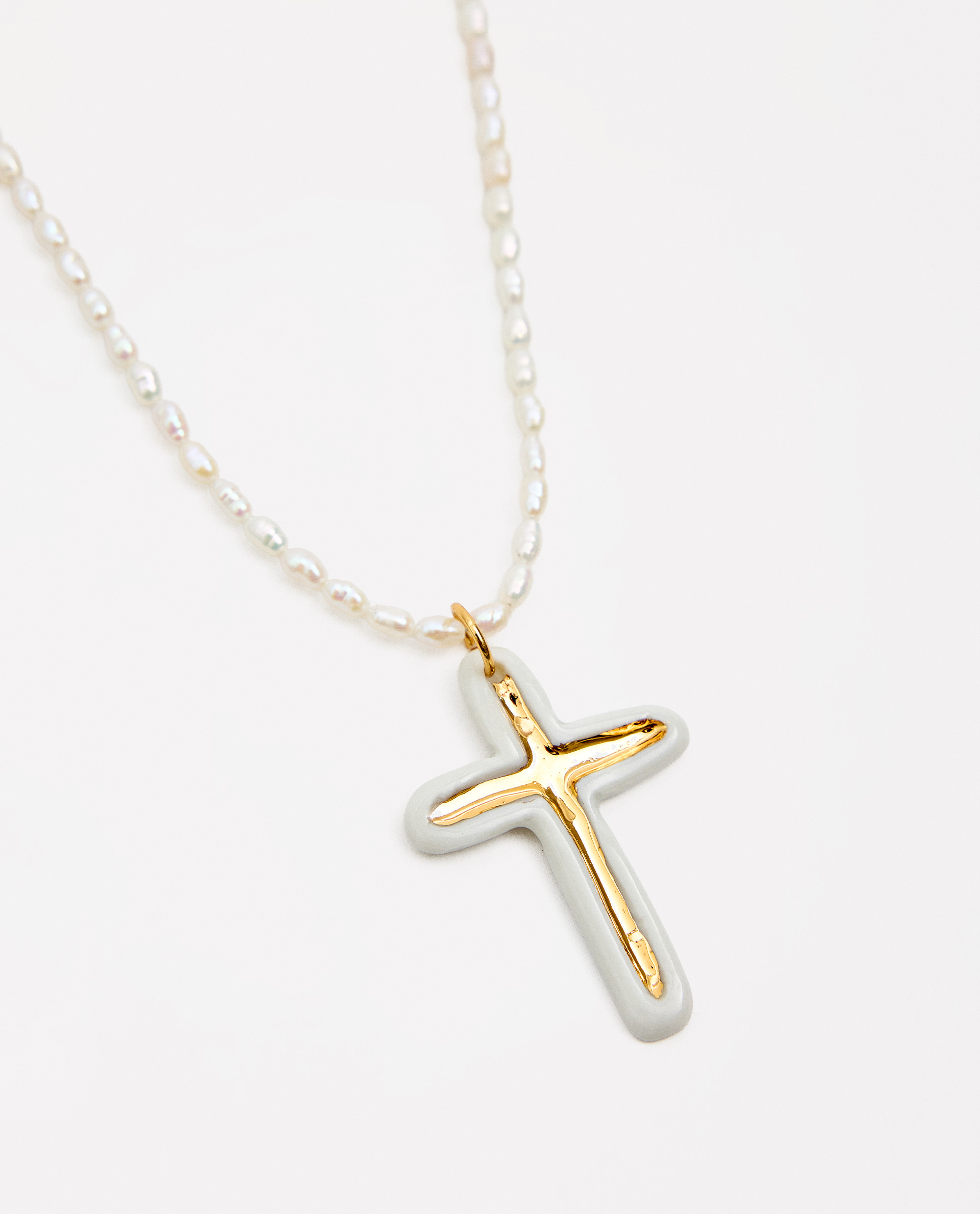 COLLAR CRUZ ORO PERLAS