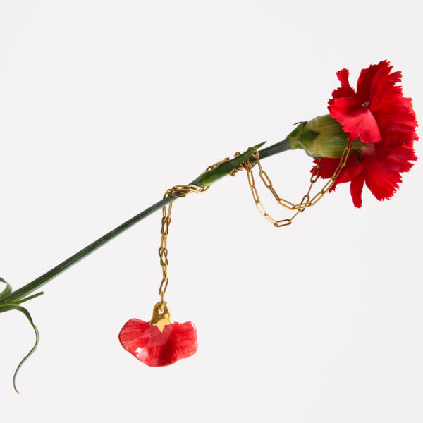 COLLAR CLAVEL ROJO & ORO